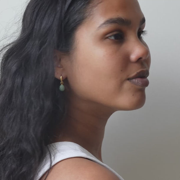 ENAMEL Copenhagen Hoops, Significant Enamel Earrings Sage