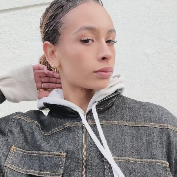 ENAMEL Copenhagen Hoops, Organic Heart Small Earrings 925S/GP/M