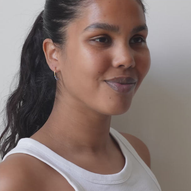 ENAMEL Copenhagen Hoops, Lola Large Earrings Cornflower